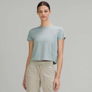 Lululemon Classic-Fit Cotton-Blend T-Shirt Silver Blue Size 6